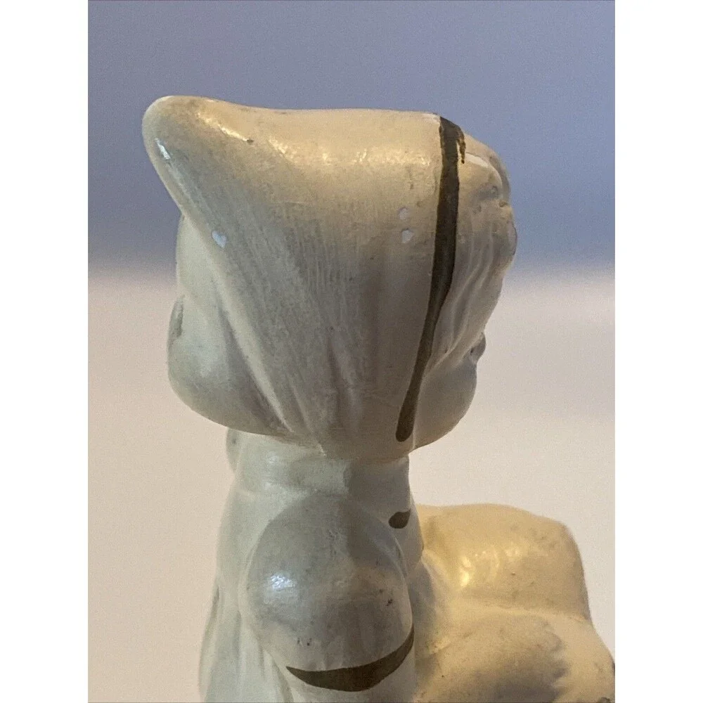 Vintage Chalkware Figurine Girl Reading Sitting on Bench Coventry Ware 3187